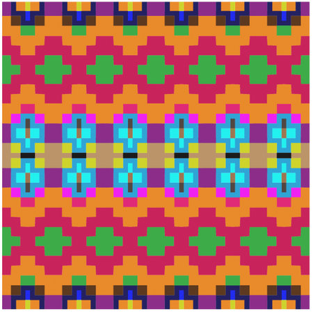 Vector geometric ornament in ethnic style. Seamless pattern with abstract shapes, repeat tiles....