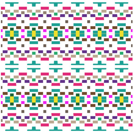 Vector geometric ornament in ethnic style. Seamless pattern with abstract shapes, repeat tiles....