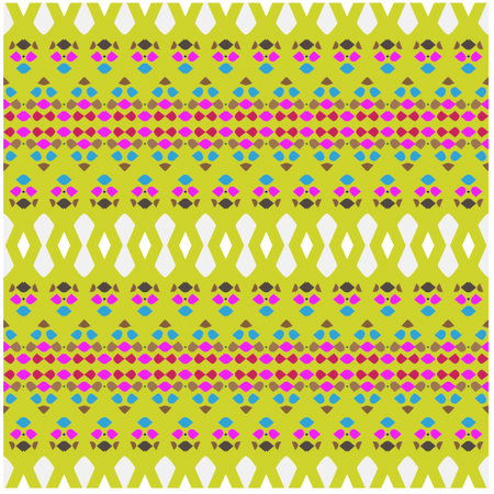 Vector geometric ornament in ethnic style. Seamless pattern with abstract shapes, repeat tiles....