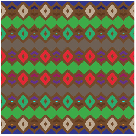 Vector geometric ornament in ethnic style. Seamless pattern with abstract shapes, repeat tiles....
