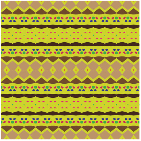 Vector geometric ornament in ethnic style. Seamless pattern with abstract shapes, repeat tiles. Repeating pattern for decor, fabric, textile and fabric.のイラスト素材
