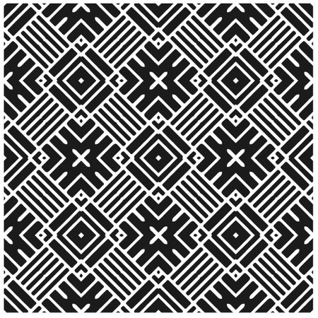 Vector geometric ornament in ethnic style. Seamless pattern with abstract shapes, repeat tiles....