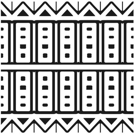 Vector geometric ornament in ethnic style. Seamless pattern with abstract shapes, repeat tiles. Repeating pattern for decor, fabric, textile and fabric.のイラスト素材