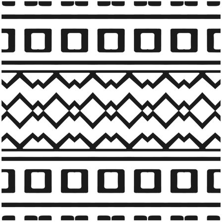 Vector geometric ornament in ethnic style. Seamless pattern with abstract shapes, repeat tiles. Repeating pattern for decor, fabric, textile and fabric.のイラスト素材