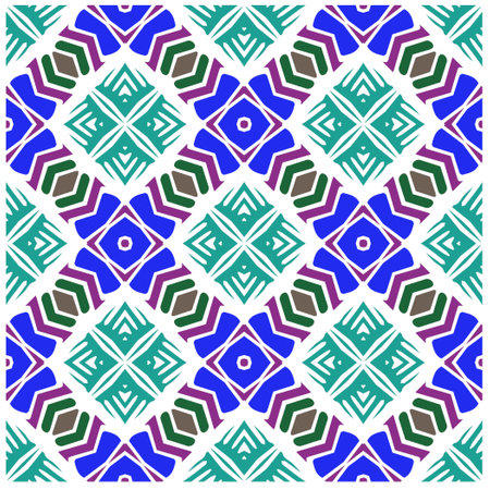 Vector geometric ornament in ethnic style. Seamless pattern with abstract shapes, repeat tiles....