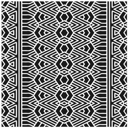 Vector pattern in geometric ornamental style. Black and white color.Seamless repeat pattern.Simple...