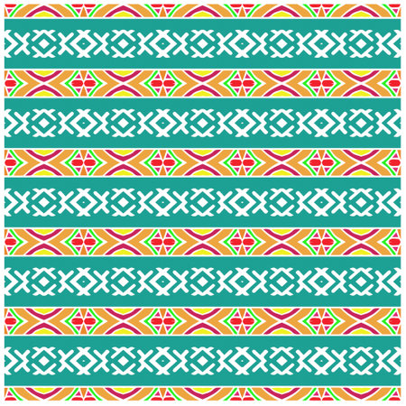 Abstract ethnic rug ornamental seamless pattern.Perfect for fashion, textile design, cute themed fabric, on wall paper, wrapping paper and home decor.のイラスト素材