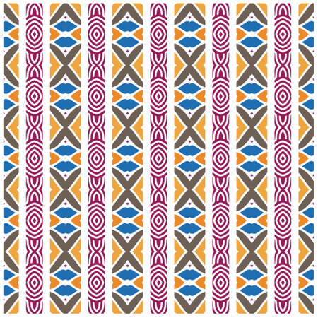 Abstract ethnic rug ornamental seamless pattern.Perfect for fashion, textile design, cute themed fabric, on wall paper, wrapping paper and home decor.のイラスト素材