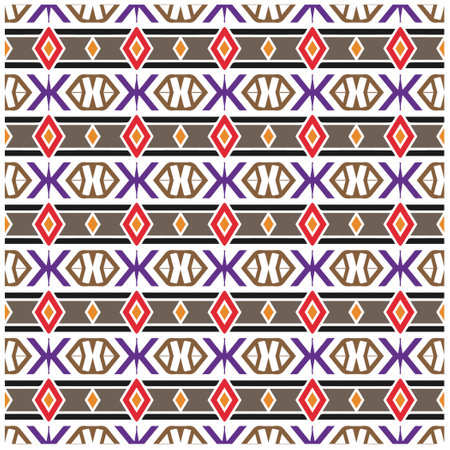 Abstract ethnic rug ornamental seamless pattern.Perfect for fashion, textile design, cute themed fabric, on wall paper, wrapping paper and home decor.のイラスト素材