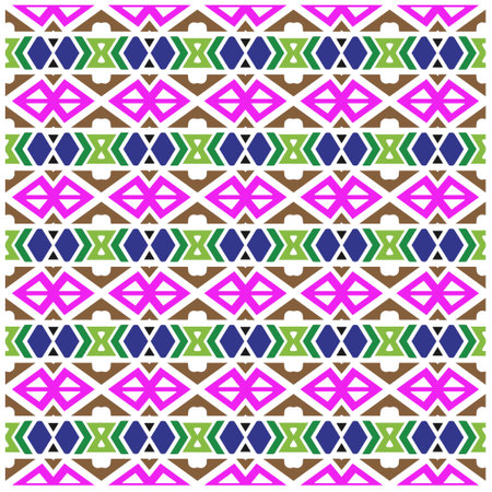 Abstract ethnic rug ornamental seamless pattern.Perfect for fashion, textile design, cute themed fabric, on wall paper, wrapping paper and home decor.のイラスト素材