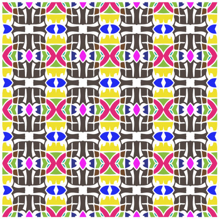 Abstract ethnic rug ornamental seamless pattern.Perfect for fashion, textile design, cute themed fabric, on wall paper, wrapping paper and home decor.のイラスト素材