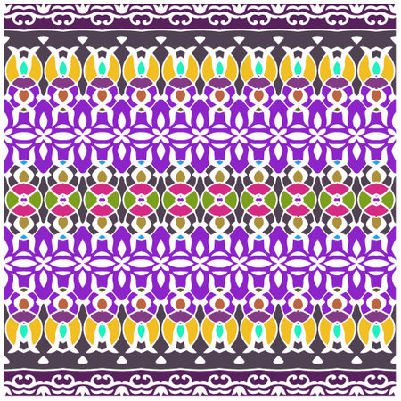 Abstract ethnic rug ornamental seamless pattern.Perfect for fashion, textile design, cute themed fabric, on wall paper, wrapping paper and home decor.のイラスト素材