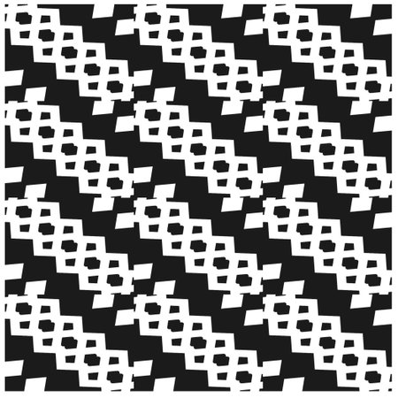 Vector geometric seamless pattern. Minimal ornamental background with abstract shapes. Black and...
