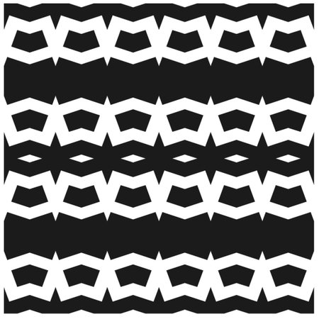 Vector geometric seamless pattern. Minimal ornamental background with abstract shapes. Black and...
