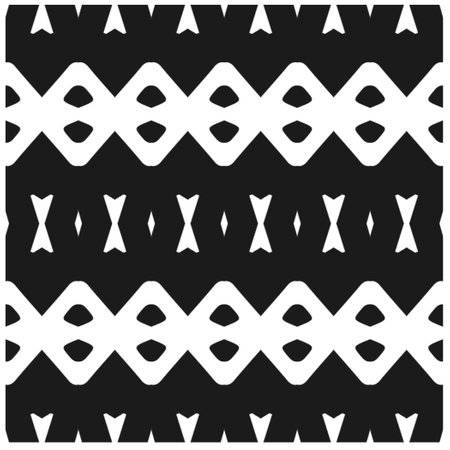 Vector geometric seamless pattern. Minimal ornamental background with abstract shapes. Black and...