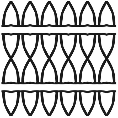 Vector geometric seamless pattern. Minimal ornamental background with abstract shapes. Black and white texture. Simple abstract background. Dark repeat design for decor, fabric, cloth.のイラスト素材