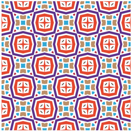 Seamless vector background with repeat pattern.Abstract ethnic rug ornamental seamless pattern.Perfect for fashion, textile design, cute themed fabric, on wall paper, wrapping paper and home decor.のイラスト素材