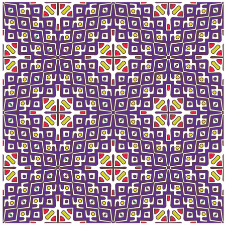 Seamless vector background with repeat pattern.Abstract ethnic rug ornamental seamless pattern.Perfect for fashion, textile design, cute themed fabric, on wall paper, wrapping paper and home decor.のイラスト素材