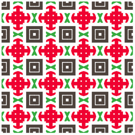 Seamless vector background with repeat pattern.Abstract ethnic rug ornamental seamless pattern.Perfect for fashion, textile design, cute themed fabric, on wall paper, wrapping paper and home decor.のイラスト素材