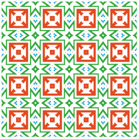 Seamless vector background with repeat pattern.Abstract ethnic rug ornamental seamless pattern.Perfect for fashion, textile design, cute themed fabric, on wall paper, wrapping paper and home decor.のイラスト素材