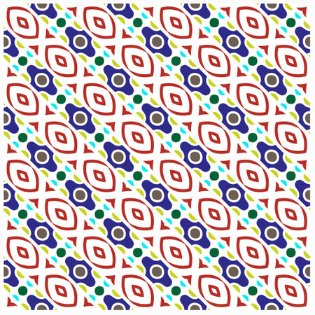 Seamless vector background with repeat pattern.Abstract ethnic rug ornamental seamless pattern.Perfect for fashion, textile design, cute themed fabric, on wall paper, wrapping paper and home decor.のイラスト素材