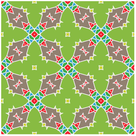 Seamless vector background with repeat pattern.Abstract ethnic rug ornamental seamless pattern.Perfect for fashion, textile design, cute themed fabric, on wall paper, wrapping paper and home decor.のイラスト素材