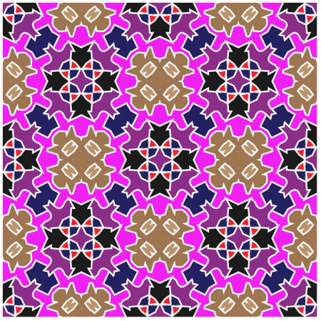 Seamless vector background with repeat pattern.Abstract ethnic rug ornamental seamless pattern.Perfect for fashion, textile design, cute themed fabric, on wall paper, wrapping paper and home decor.のイラスト素材