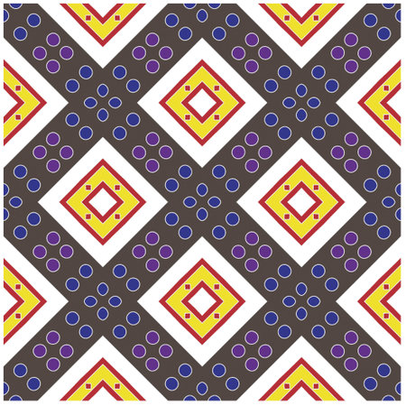 Seamless vector background with repeat pattern.Abstract ethnic rug ornamental seamless...