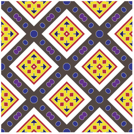 Seamless vector background with repeat pattern.Abstract ethnic rug ornamental seamless pattern.Perfect for fashion, textile design, cute themed fabric, on wall paper, wrapping paper and home decor.のイラスト素材