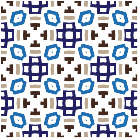 Seamless vector background with repeat pattern.Abstract ethnic rug ornamental seamless pattern.Perfect for fashion, textile design, cute themed fabric, on wall paper, wrapping paper and home decor.のイラスト素材