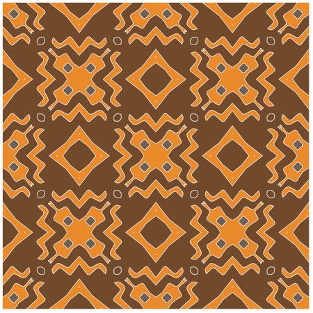 Seamless vector background with repeat pattern.Abstract ethnic rug ornamental seamless pattern.Perfect for fashion, textile design, cute themed fabric, on wall paper, wrapping paper and home decor.のイラスト素材