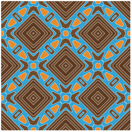 Seamless vector background with repeat pattern.Abstract ethnic rug ornamental seamless pattern.Perfect for fashion, textile design, cute themed fabric, on wall paper, wrapping paper and home decor.のイラスト素材