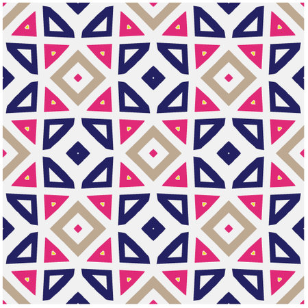 Seamless vector background with repeat pattern.Abstract ethnic rug ornamental seamless pattern.Perfect for fashion, textile design, cute themed fabric, on wall paper, wrapping paper and home decor.のイラスト素材