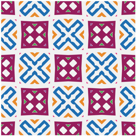 Seamless vector background with repeat pattern.Abstract ethnic rug ornamental seamless pattern.Perfect for fashion, textile design, cute themed fabric, on wall paper, wrapping paper and home decor.のイラスト素材