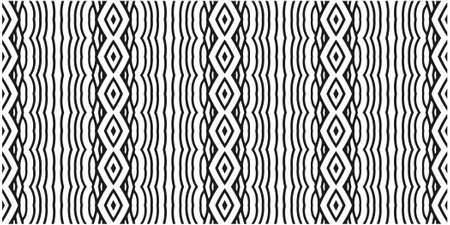 Vector geometric ornament in ethnic style. Seamless pattern with abstract shapes. Black and white geometric wallpaper. Repeating pattern for decor, textile and fabric.Abstraction art.のイラスト素材