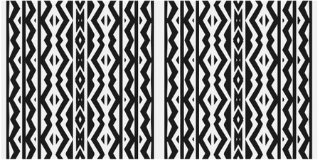 Vector geometric ornament in ethnic style. Seamless pattern with abstract shapes. Black and white geometric wallpaper. Repeating pattern for decor, textile and fabric.Abstraction art.のイラスト素材