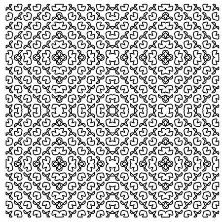 Stylish texture with figures from lines.Abstract geometric black and white pattern for web page, textures, card, poster, fabric, textile. Monochrome graphic repeating design.のイラスト素材