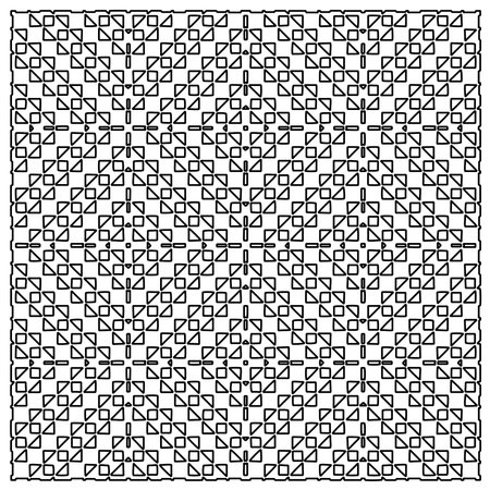 Stylish texture with figures from lines.Abstract geometric black and white pattern for web page, textures, card, poster, fabric, textile. Monochrome graphic repeating design.のイラスト素材