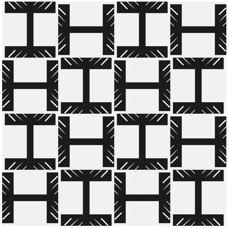 Vector monochrome pattern, Abstract texture for fabric print, card, table cloth, furniture, banner, cover, invitation, decoration, wrapping.seamless repeating pattern.Black and white color.のイラスト素材