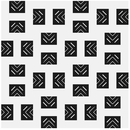 Vector monochrome pattern, Abstract texture for fabric print, card, table cloth, furniture, banner, cover, invitation, decoration, wrapping.seamless repeating pattern.Black and white color.のイラスト素材