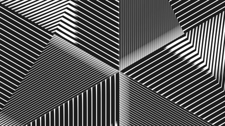 striped background. Raster geometric ornament. Black and white stripes. Monochrome ornamental background. Design for decor,print.background in 4k format 3840 x 2160.の写真素材
