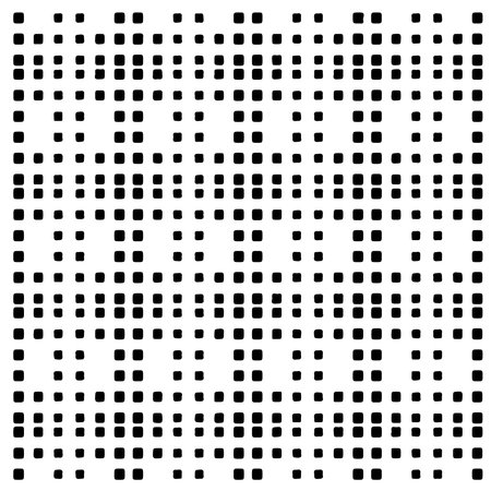 Vector geometric seamless pattern. Minimal ornamental background with abstract shapes. Black and white texture. Simple abstract background. Dark repeat design for decor, fabric, cloth.のイラスト素材