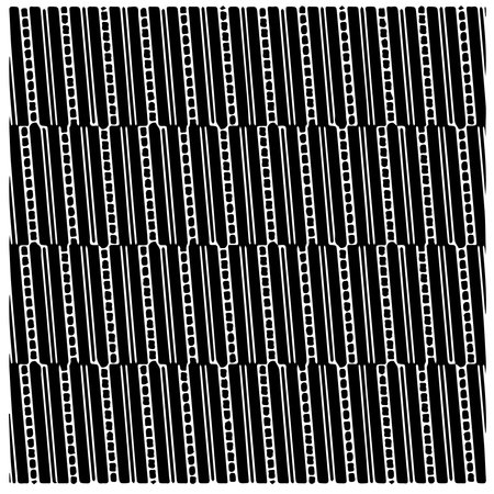 Vector geometric seamless pattern. Minimal ornamental background with abstract shapes. Black and...