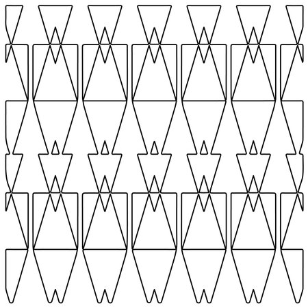 Monochrome ornamental texture with smooth linear shapes, zigzag lines, lace pattern.Abstract geometric black and white pattern for web page, textures, card, poster, fabric, textile.のイラスト素材