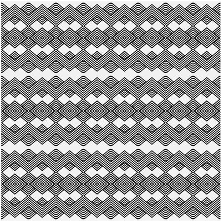 Vector geometric seamless pattern. Ornamental background with abstract shapes. Black and white texture. Abstract background. Repeat design for decor, fabric, cloth.Abstraction art.のイラスト素材