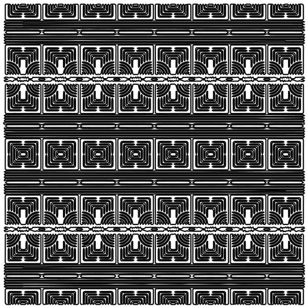 Stylish texture with figures from lines.Abstract geometric black and white pattern for web page, textures, card, poster, fabric, textile. Monochrome graphic repeating design.のイラスト素材