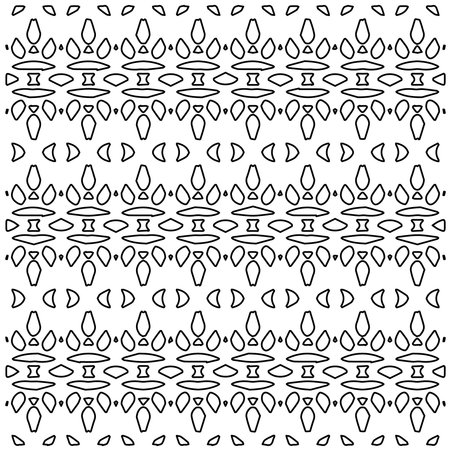 Stylish texture with figures from lines.Abstract geometric black and white pattern for web page, textures, card, poster, fabric, textile. Monochrome graphic repeating design.のイラスト素材