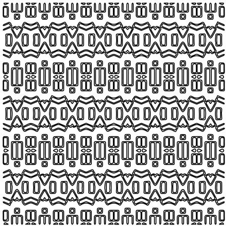 Stylish texture with figures from lines.Abstract geometric black and white pattern for web page, textures, card, poster, fabric, textile. Monochrome graphic repeating design.のイラスト素材
