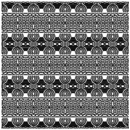 Stylish texture with figures from lines.Abstract geometric black and white pattern for web page, textures, card, poster, fabric, textile. Monochrome graphic repeating design.のイラスト素材