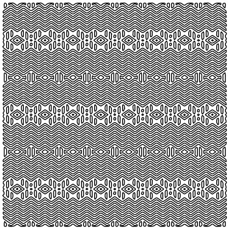 Stylish texture with figures from lines.Abstract geometric black and white pattern for web page, textures, card, poster, fabric, textile. Monochrome graphic repeating design.のイラスト素材